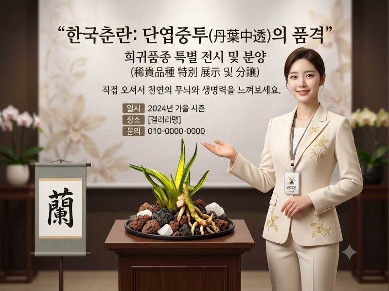 한국춘란 단엽중투(배?
