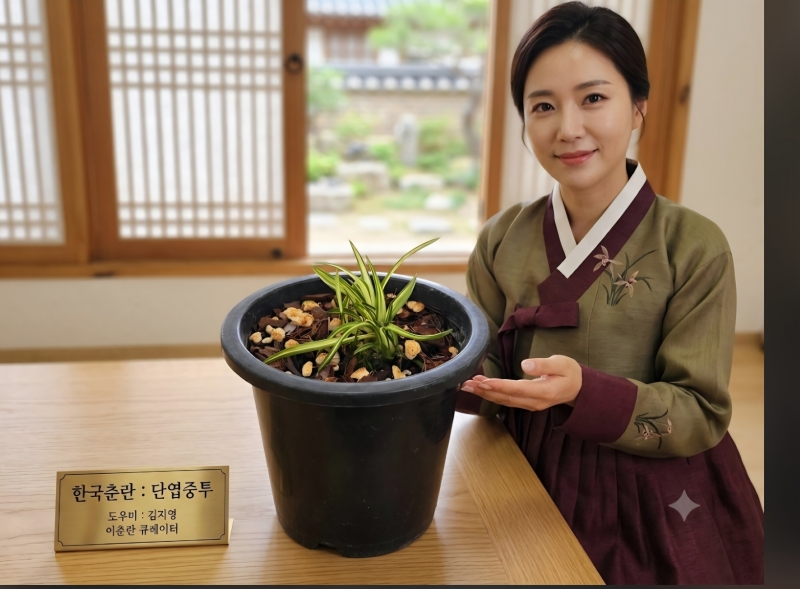 한국춘란 단엽중투6촉.?